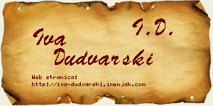 Iva Dudvarski vizit kartica